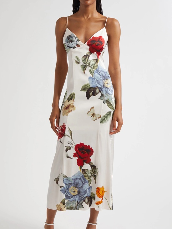 Alice + Olivia Dresses & Skirts - Alice + Olivia Julietta White Floral Rose Slip Dress Provence Size 6